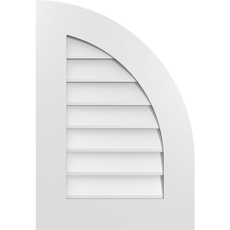 Ekena Millwork Quarter Round Top Right Surface Mount PVC Gable Vent w/ 3-1/2"W x 1"P Standard Frame, 18"W x 26"H GVPQR18X2601SN